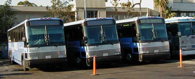 Santa Monica Big Blue Bus MCI D4500 coaches 5502, 5501 & 5504